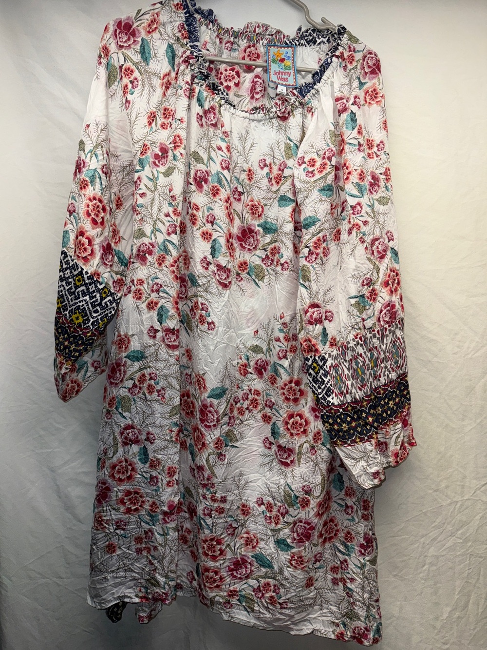 Johnny Was Aztec Myriah 100% Silk Mini Dress